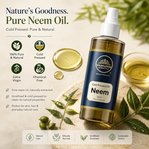 Image of Neem Oil Cold Pressed for Face Skin Hair & Body Hydration Pure & Natural (50ml)