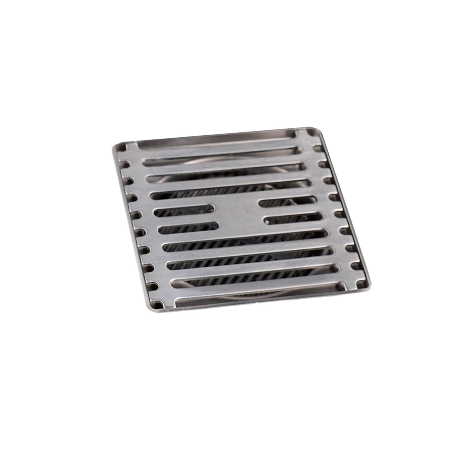 Drainage grates Square Bathroom Shower Floor Drain Matte Black 10 Cm 304 Stainless Steel Removable Quadrato Pattern Grate(Steel Brushed)