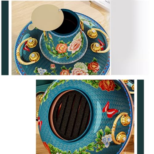 Olla china tradicional de cobre 34 cm verde miniatura 6