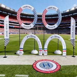 Drohne Hindernisvermeidung Drohnen-Hindernisparcours-Set mit Reifen für Große Reichweiten, FPV-Quadrocopter zum Selberbauen für Anfänger / Kinder von 8–12 Jahren, Flugtrainingsausrüstung(Style B)