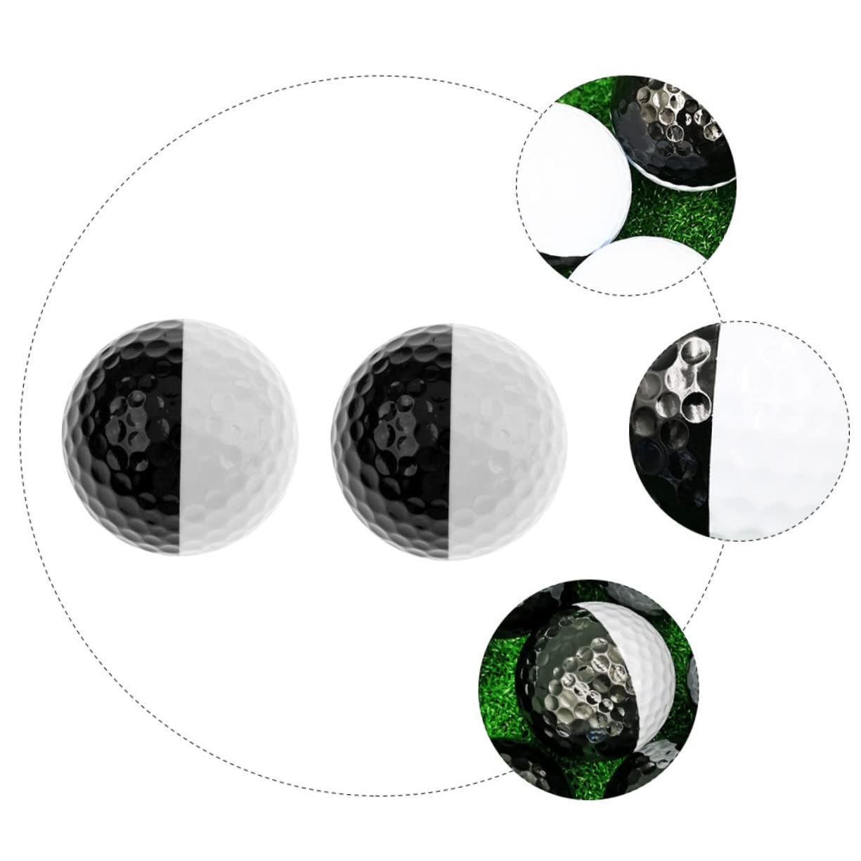 NULYLU 3sets Practice Double-Layer Swing Training Balls Stability for Long Distance Practice for Home Golf Course 2pcs*3