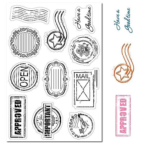 CRASPIRE Etiqueta de Matasellos Vintage Sellos de Goma Transparentes Marco de Película de Viaje Retro Sellos de Silicona Transparente Sello para Hacer Tarjetas de Diario Amigos DIY Scrapbooking