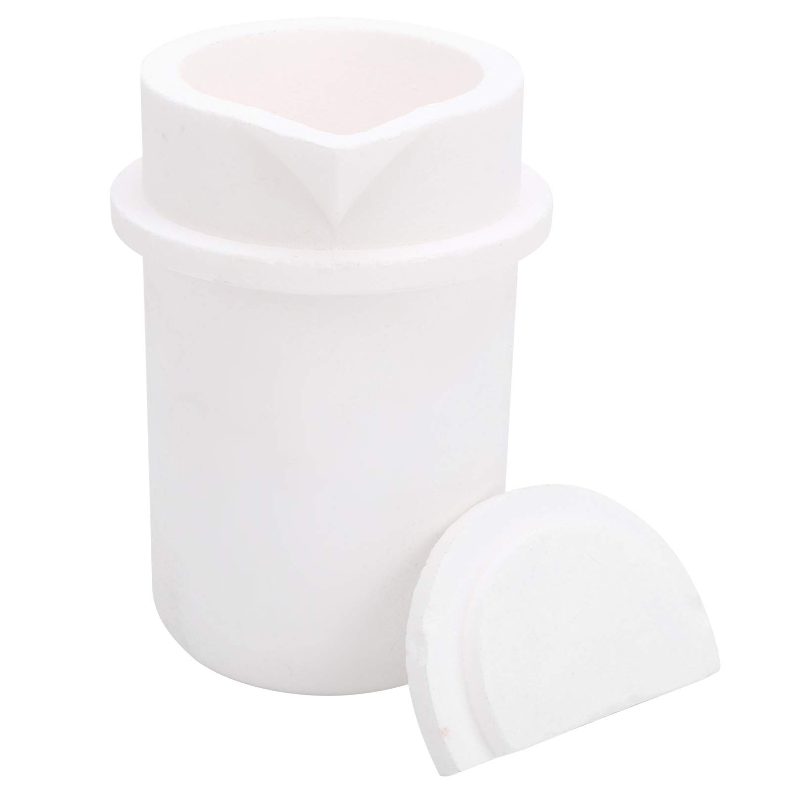 1kg Crucible Fused Quartz Foundry Smelting Crucible Crucible Cup with Cover Casting Refining Gold Silver Copper Platium