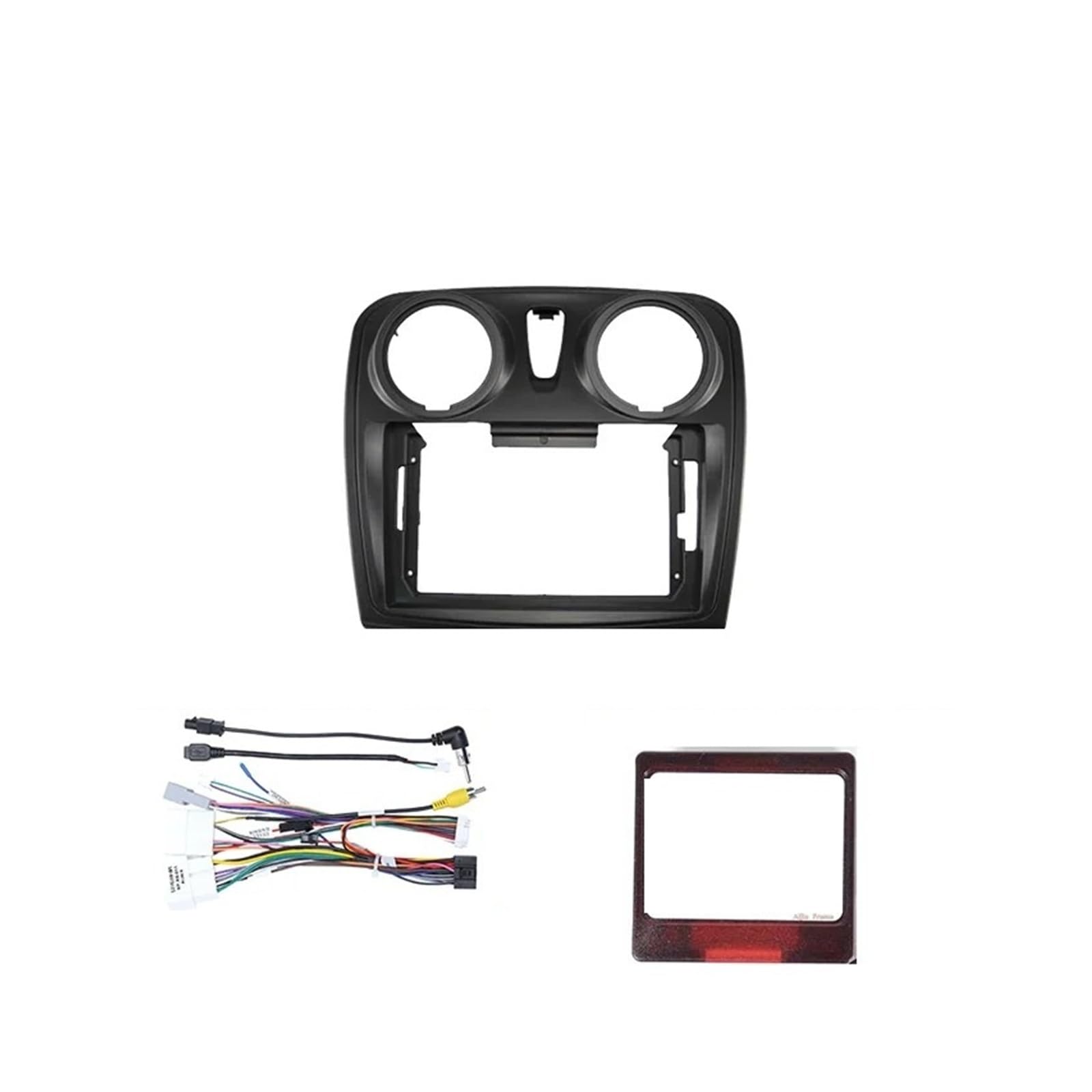 Fascia Marco Panel Caja Canbus Tablero Cable Alimentación Embellecedor para Sandero para Símbolo para Logan 2014 + Marco Fascias Radio Coche 9 Pulgadas Juego Panel Radio