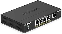 Vista 1 de NETGEAR Interruptor Gigabit Ethernet no administrado PoE de 5 puertos (GS305PP) - con 4 x PoE+ a 83W, montaje en escritorio o en pared