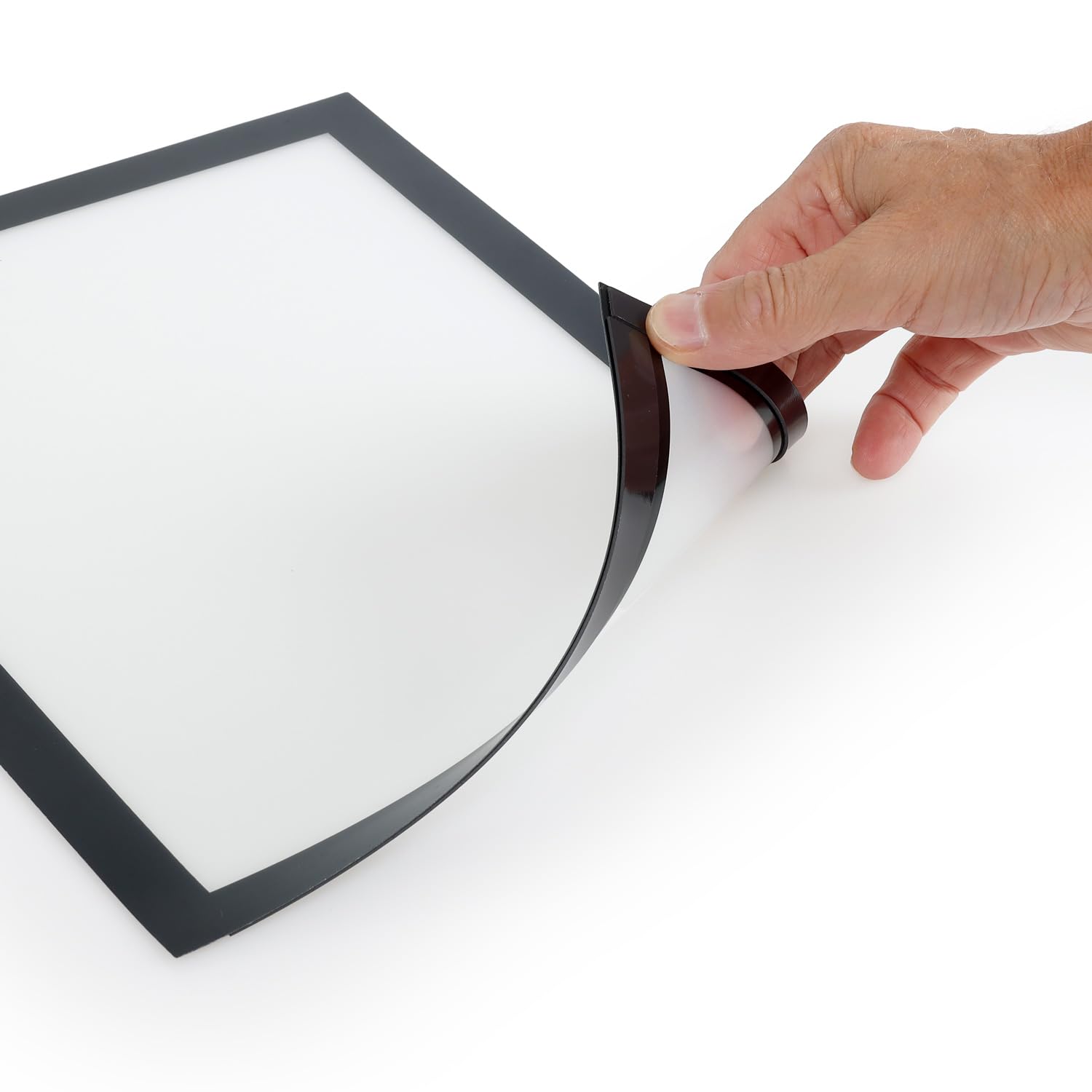 EUROPEL Cornice magnetica A4 nera, set da 5, porta documenti per superfici metalliche, cambio rapido, uso ufficio, scuola e ristorazione
