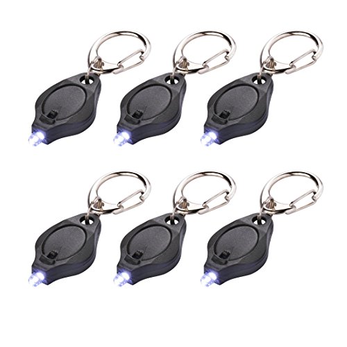 6 Pack Mini LED Flashlight Keychain Ultra Bright Key Ring Light Torch