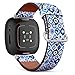 CJBROES Replacement Leather Watch Band, Compatible with Fitbit Versa 3 and Fitbit Sense of Wristband Bracelet Accessory - Turkish Evil Eye
