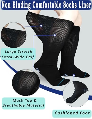 Walking Boot Sock Replacement Extra-Wide Knee High Socks for Foot Brace,Fracture Boot Men & Women 2 Pairs2