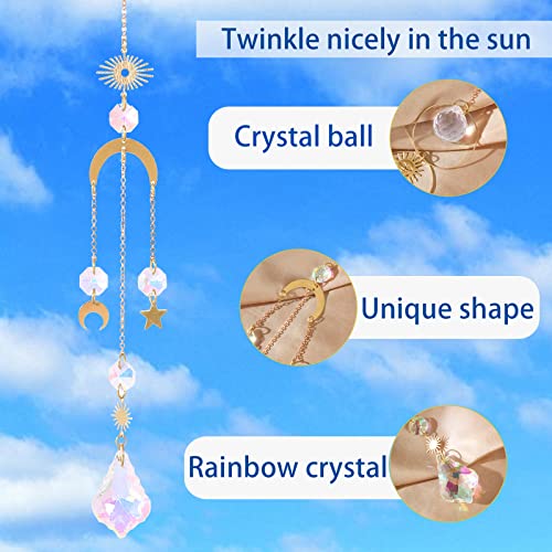 image for Worgree 6Pieces Colorful Crystals Suncatcher Hanging for Window Crysta