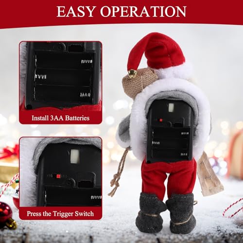 Gfilay A-WJ047 Singing Christmas Music Animated Santa Claus Figure thumb #3