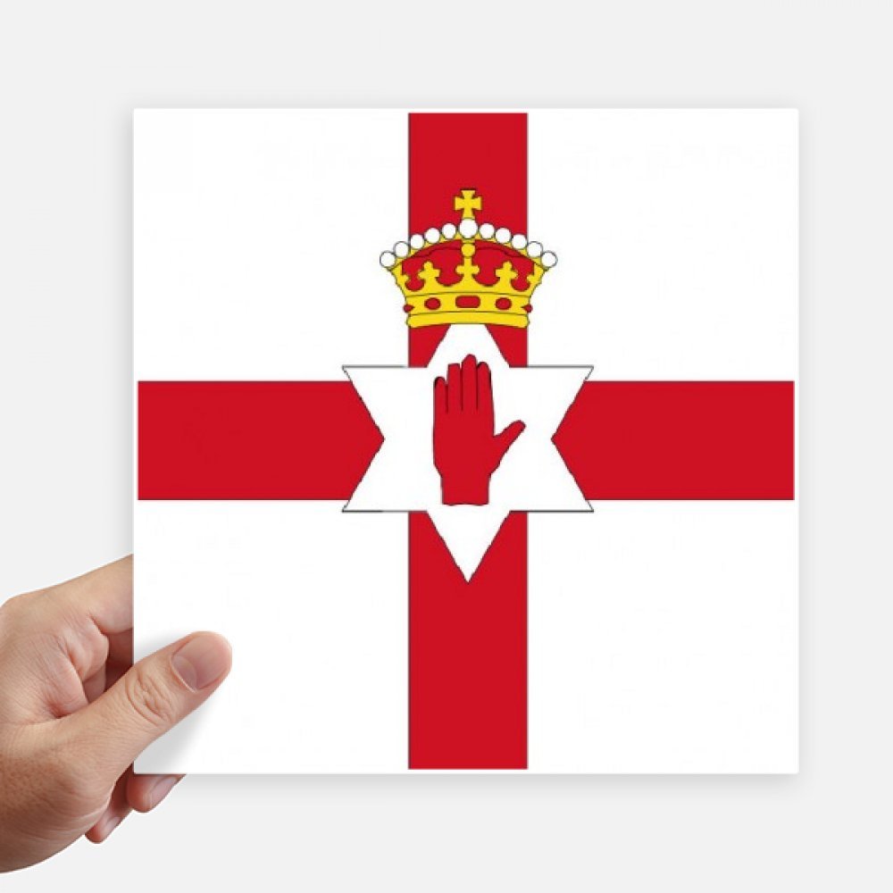 Autocollant carré Irlande du Nord 20cm pour pc et valise - Lot de 4 stickers nationaux