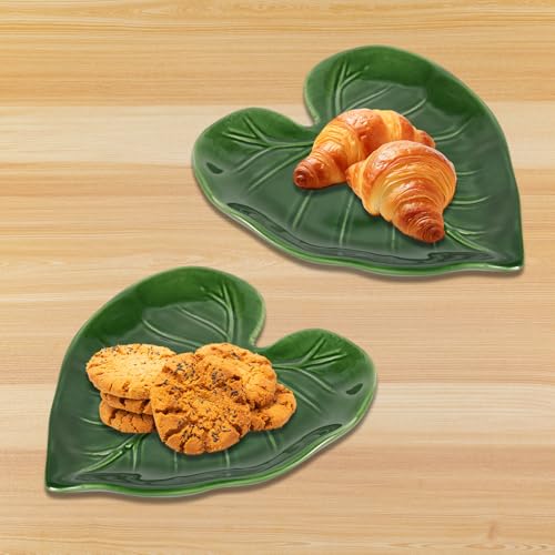 Charming Heart Shaped Ceramic Spoon Rest with Green Leaf Design for Cooking, Coffee and Tea Utensil Holder for Your Kitchen Counter - Image 6