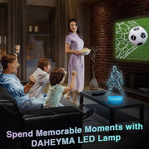 Siuuuu Celebration Soccer Night Light 3D Illusion, 16 Colors Touch and Remote Control Dimmable Lamp, Soccer Player Room Decorations Boys Girls Gifts