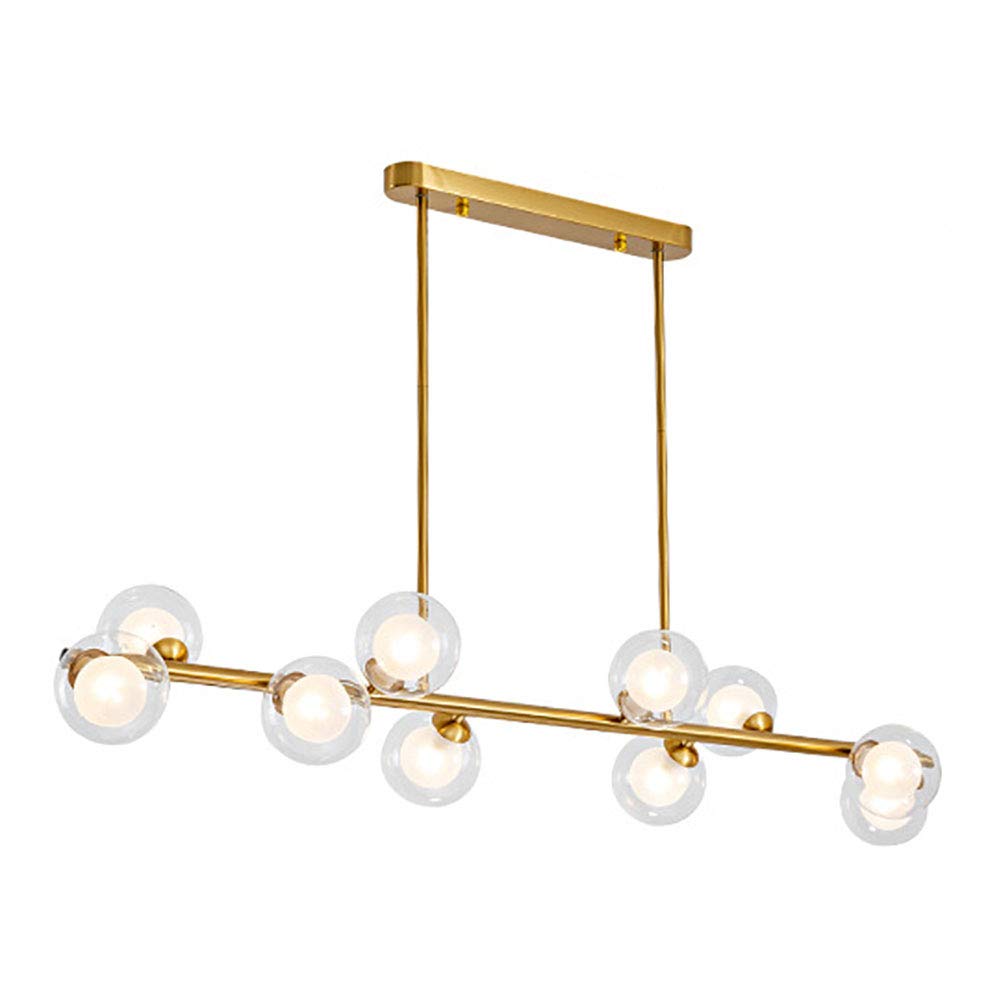 CZYLJLK Brushed Brass Luxurious Lighting,for Cafe Restaurant Corridor,G9 Magic Bean Long,Modern Glass Ball Sputnik During Light,Mid Century Adjustable Ceiling Light-G