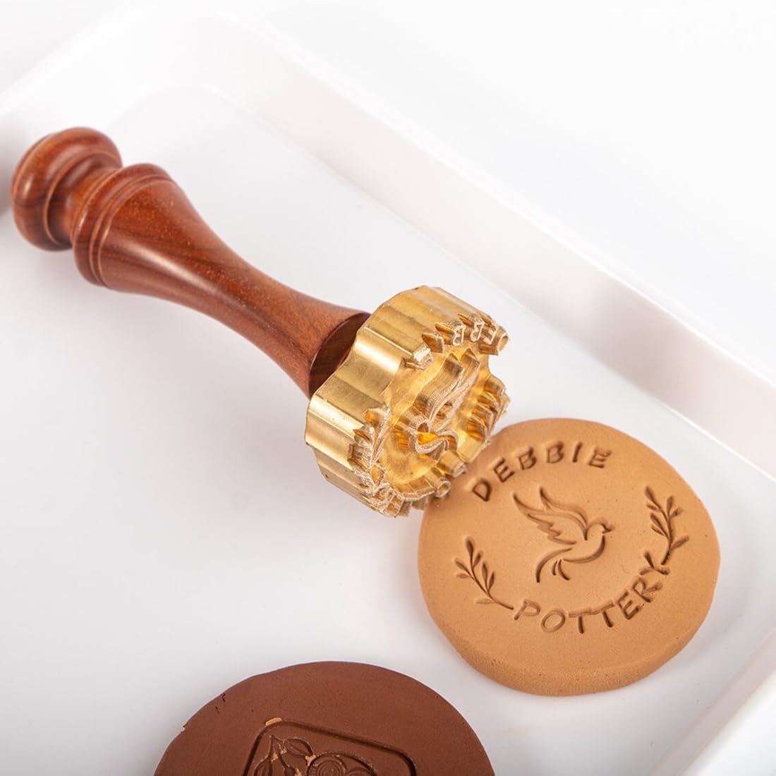 Vniqloo Brass Custom Signature Ceramics Stamp For Clay, Custom Letter Stamps For Pottery, Gifts For Pottery Makers