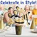 Premium Birthday Photo Booth Props Kit, 16 Black & Gold (No Glitter), Durable & Easy-to-Use Photobooth Props Signs for Memorable Photos & Unforgettable Celebrations by PixiPy