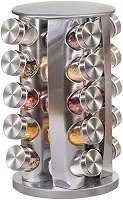 Porta Tempero Condimentos 20 Potes Giratorio Redondo Inox MM House