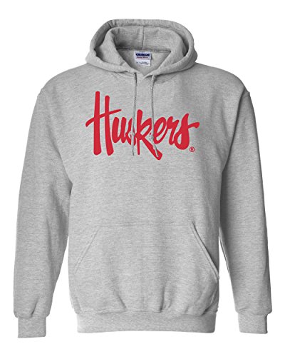 CornBorn Nebraska Legacy Script Huskers Hooded Sweatshirt - Gray - S