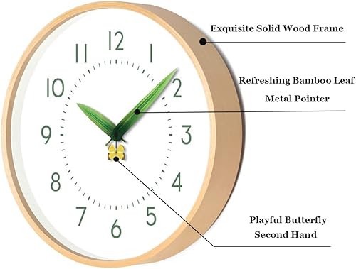 Miniatura 4 de Maxspace Reloj de pared moderno, reloj silencioso sin tictac de 8 pulgadas, funciona con pilas, reloj de pared analógico para sala de estar,