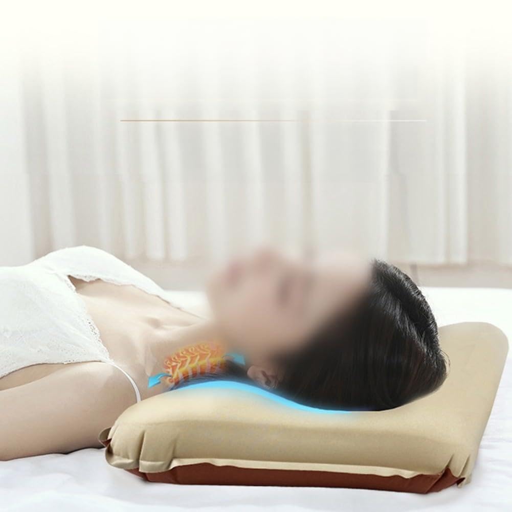 Vasiumic Automatic Inflatable Pillow for Camping - Nylon Inflatable Travel Pillow with Quick Inflation, Soft Comfort & Neck Support, Lightweight Sleeping Cus