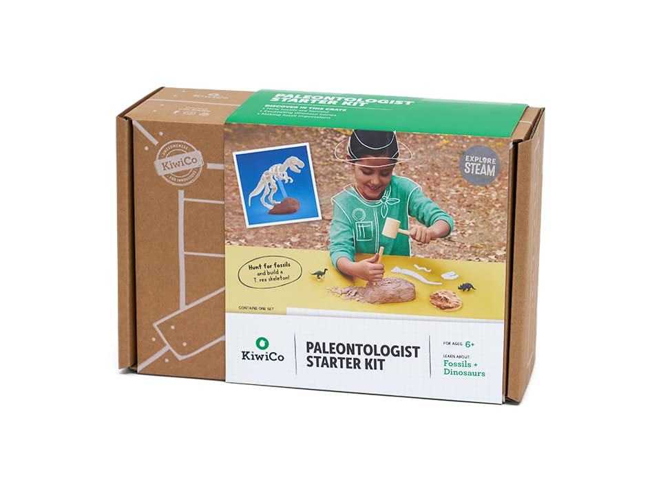 KiwiCo Dinosaur Fossil Dig Kit for Kids Age 6+ | Excavate & Build Skeleton, Make Fossil Impressions | STEM Paleontology Science Kit with Dinosaur Facts Poster