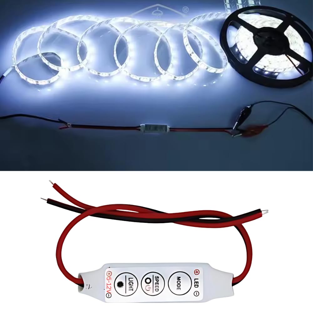 Autozap 3 Keys 12V Dimmer Single LED Strip Light Amplifier Controller 3 Pcs 1