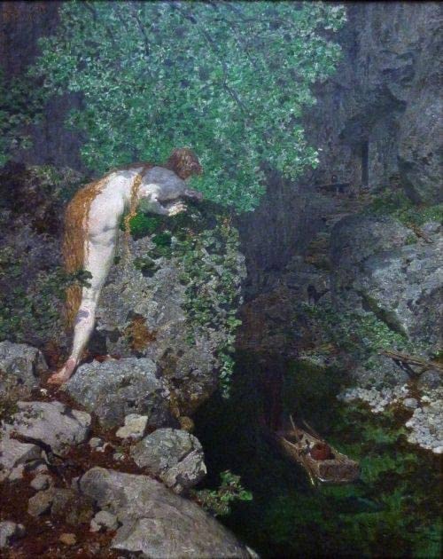 Lienzos modernos de Ninfa del bosque por Alexander Rothaug cartel retro de 60x90cm