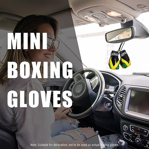 Image of Kewucn 1 Pair Mini Boxing Gloves for Car Mirror, Miniature Punching Gloves Christmas Ornament, Hanging Decoration or Souvenir Display for Home & Car Use, Universal Auto Accessories