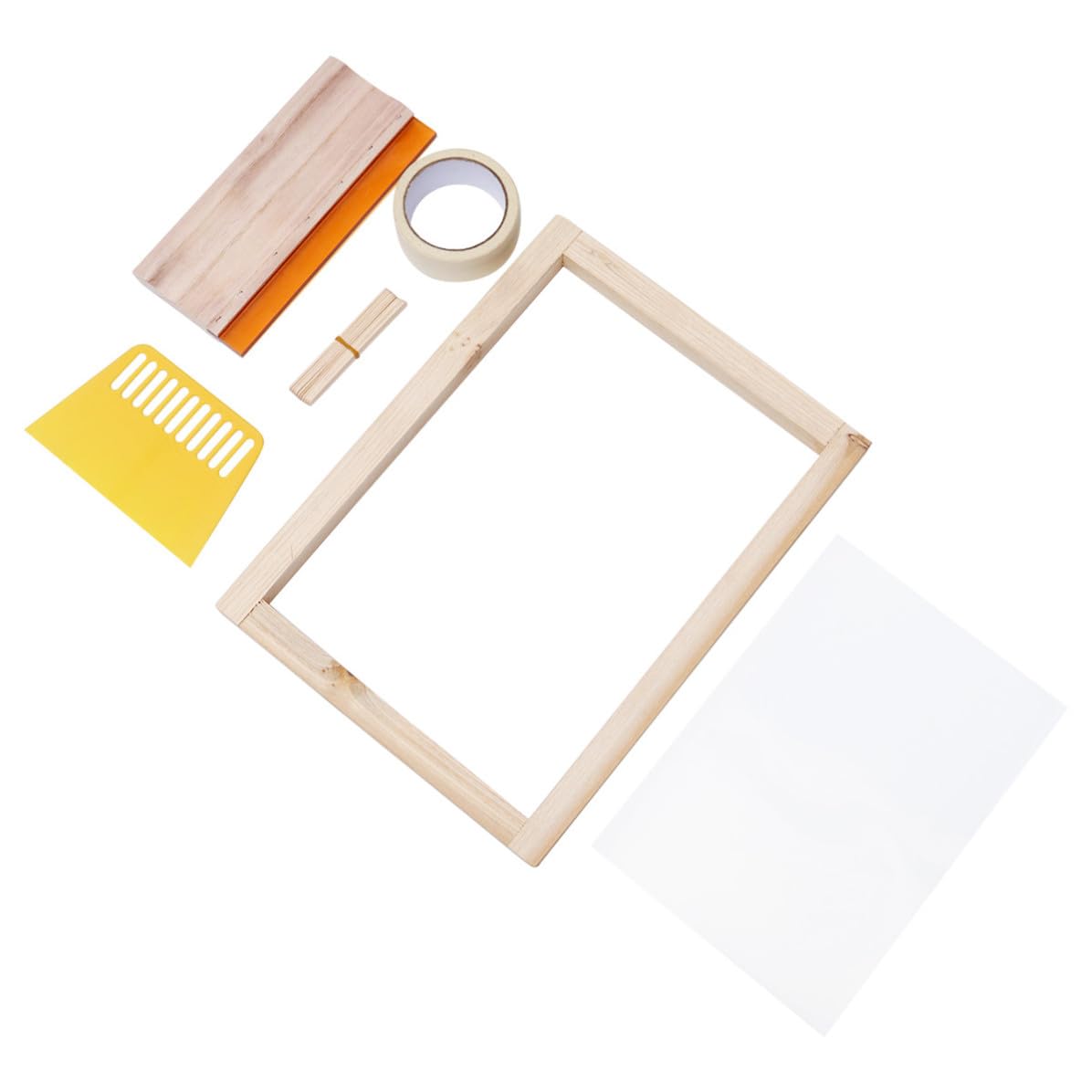 Kit Serigrafia Fai da Te 19 Pezzi Telaio e Raschietto Colore Casuale