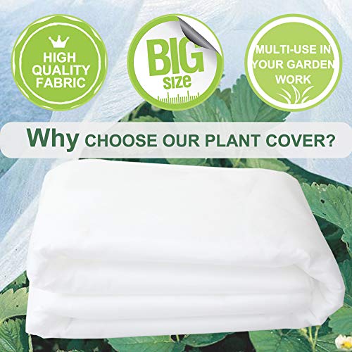 Plant Covers Freeze Protection 10 ft x 30 ft Floating Row Cover 0.9oz/yd² Garden Fabric Plant Cover for Winter Frost/Sun Pest Protection (10FT X 30FT) by Valibe - Image 2