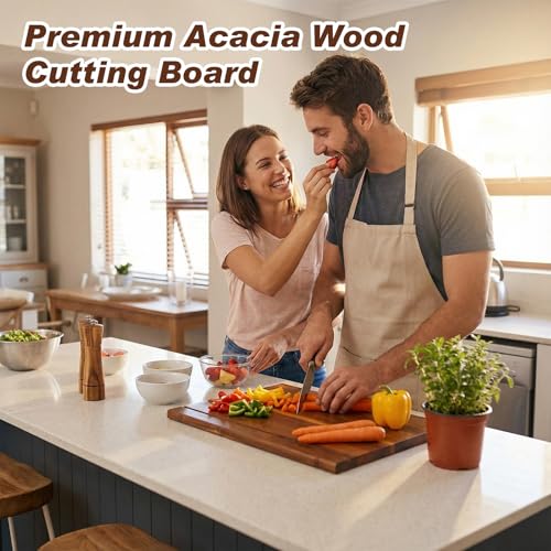 Set 4 tablas de cortar de madera de acacia con base miniatura 4