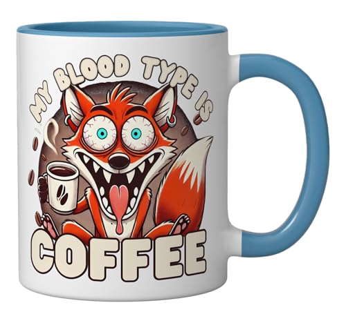 Taza de Cerámica Azul y Blanca 11 Onzas miniatura 2