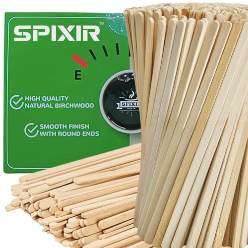 SPIXIR Wooden Coffee Stirrers, 500 Disposable Coffee Stir Sticks, 7-inch Wooden Stir Sticks for Coffee & Cocktails, Swizzle Sticks for Coffee, Round-End Coffee Sticks, Coffee Bar Accessories