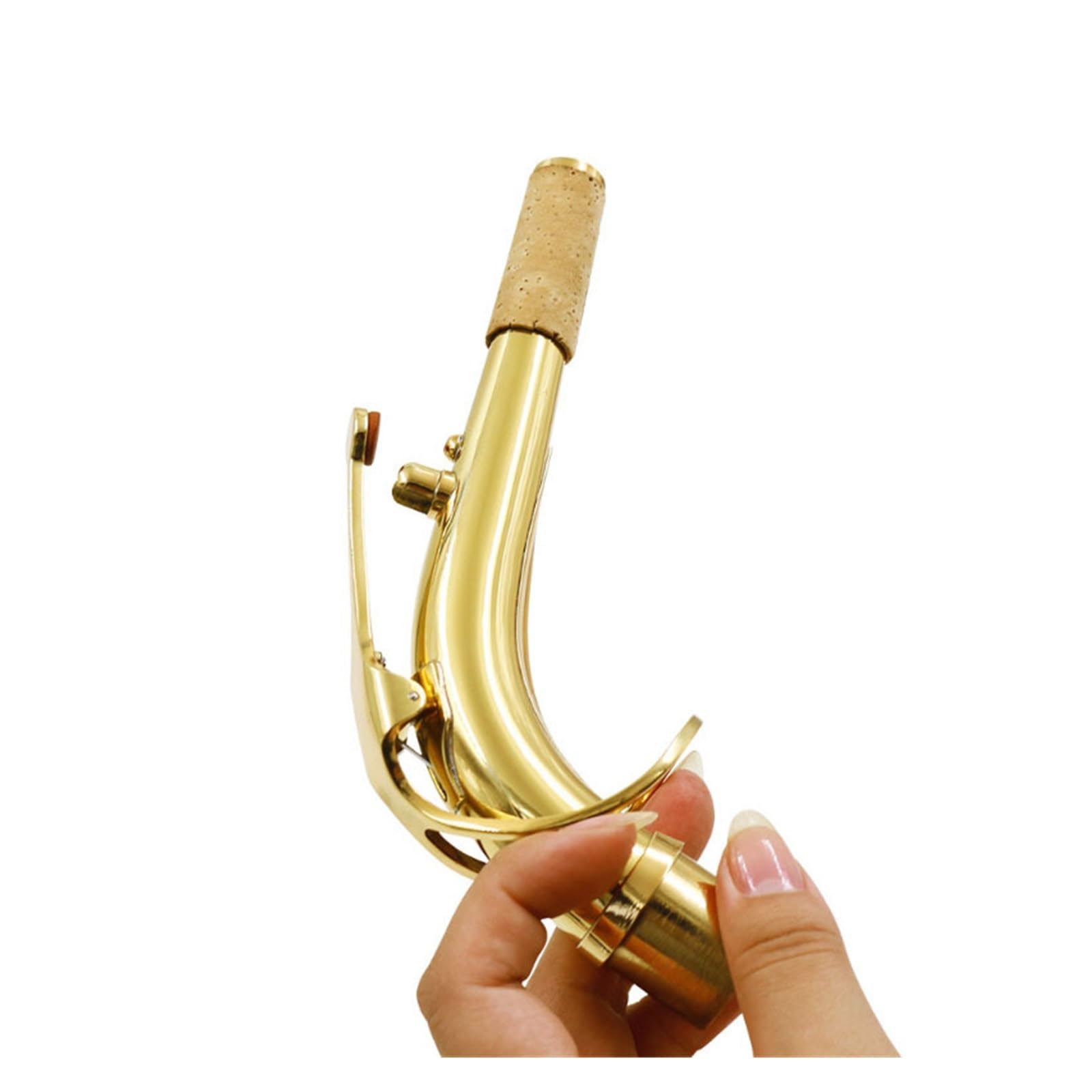 Accesorios para saxofón Tubo De Cuello Doblado Para Saxofón Alto, Boquilla Plana Para Instrumento De Viento De Latón, Conectada A Boquilla De 245mm De Diámetro