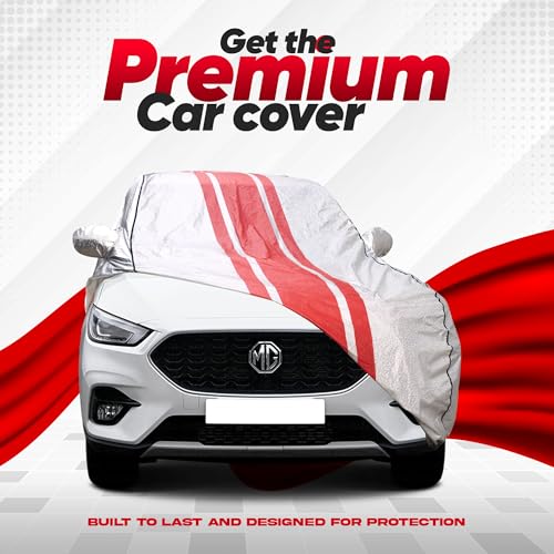 Image of AYSHU Waterproof Car Cover for Hyundai New Creta | Mirror & Antenna Pocket | Anti-Scratch Soft Cotton Inner Layer | Triple Stitched | Heat Resistant Metallic Silver | All-Weather Protection