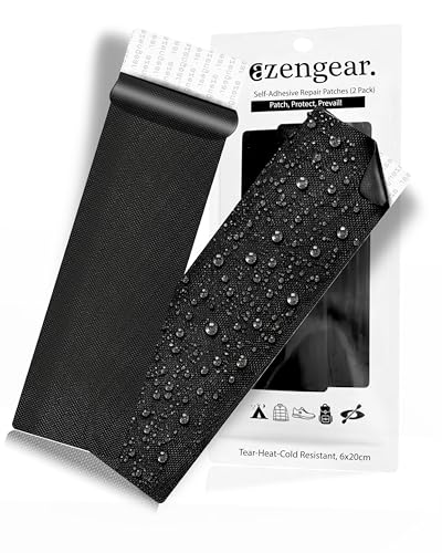 aZengear Patchs de Réparation Auto‑adhésifs – Tissu Polyester Imperméable Résistant à la Déchirure pour Veste en Duvet, Blouson, Combinaison de Ski,...