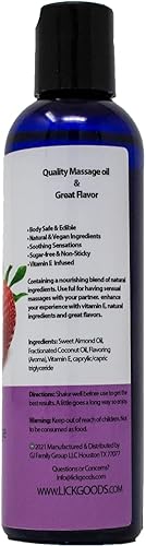 Miniatura 6 de Aceite de masaje con sabor a fresa para terapia de masaje, masaje muscular relajante para hombres y mujeres con aceite de vitamina E natural con