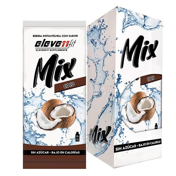 Eleven Fit Mix Instantáneo Coco 1.5L Bebida Saludable Sin Azúcar Baja en Calorías Caja 12 Sobres