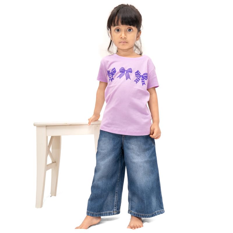 Image of Real Basics Girl's Regular Fit Half Sleeve Multicolor Tshirts Combo Pack (Set of 5)