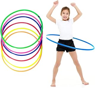 Hula Hoops 55cm 18-Pack - Multicolor Fitness Hula Hoops for Adults & Kids - Solid Plain Exercise Hoops for Indoor & Outdoor Fun - Perfect for Parties, Gymnastics, Weight Loss