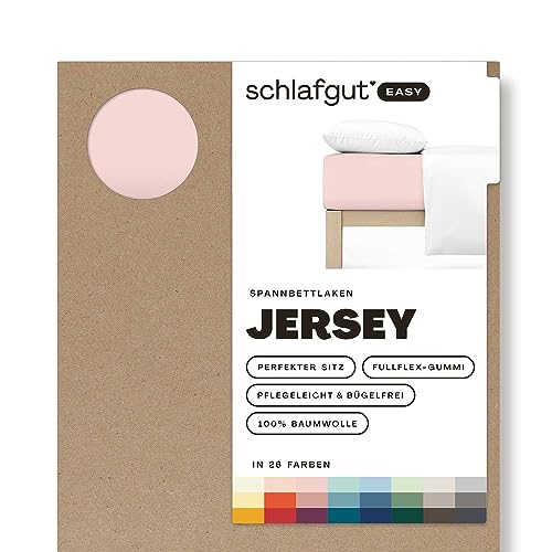 Schlafgut Easy Jersey Spannbettlaken 180x200 bis 200x200 Purple Light, Spannbetttuch aus 100% Baumwolle
