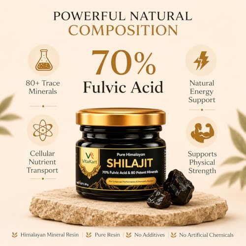 Image of Shilajit Resin for Men | Boosts Performance, Energy, Stamina & Immunity | Pure Himalayan Shilajit, 70% Fulvic Acid & 80+ Trace Minerals | 20g