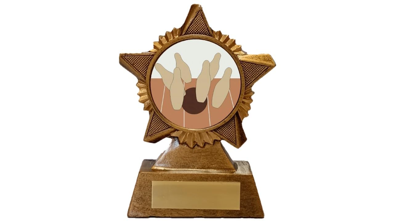 Skittles Trophy Award Premier Star Antique Gold 120mm Bar Pub Game Heavy Resin Free Engraving -troshow1-td