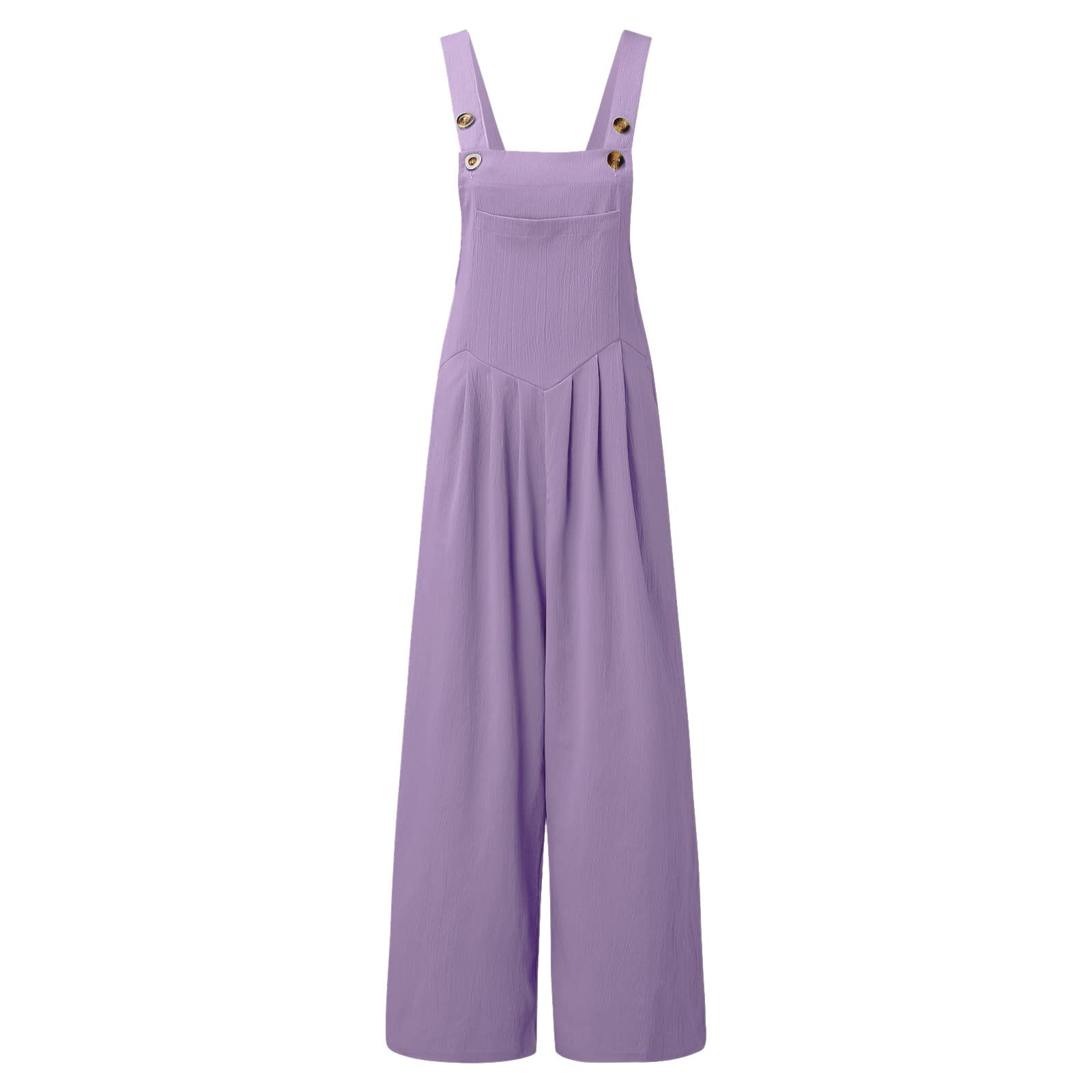 IQYU Tuta estiva da donna, leggera, estiva, lunga, a gamba larga, pantaloni estivi, eleganti e festivi, in stile vintage, pantaloni da spiaggia, salopette, grandi dimensioni, in lino, salopette in