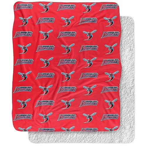 Delaware State University Hornets Logo Pattern Silky Touch Sherpa Back Super Soft Throw Blanket,Logo Pattern