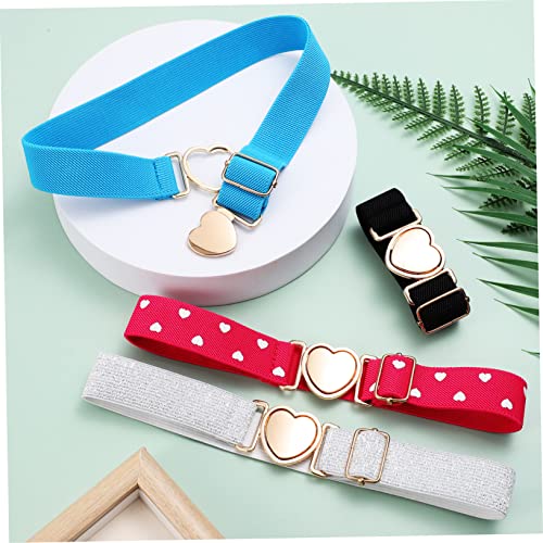 4pcs Boy Girl Girls Elastic Belt Heart Buckle Design for Boy Girl Includes Heart and Belts for Dress and Daily Wear3