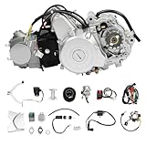 LENJKYYO 4-Stroke 125CC Engine Motor Kit Semi Auto Electric Start 125cc Engine Motor 4 Speed w/Reverse for Pit ATV Buggy Quad Bike Go Kart