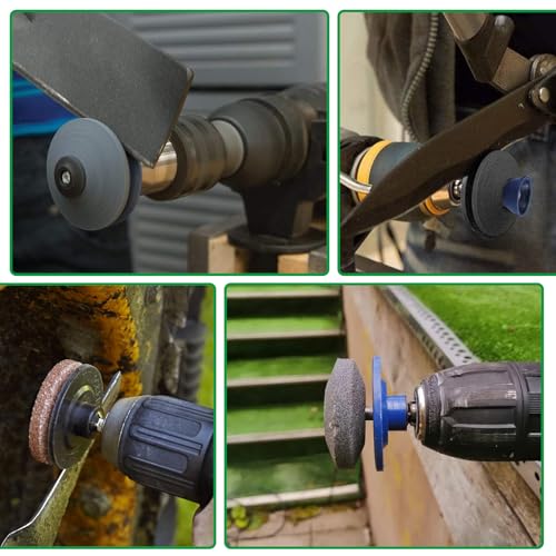 Lawn Mower Blade Sharpener, 2 Pack Mower Blade Sharpener Durable Sharp lawnmower blade sharpener with Blade Balancer for Any Power Drill Hand Drill Most Lawnmowers (Mower blade sharpener-2pcs) 5 Lawn Mower Blade Sharpener, 2 Pack Mower Blade Sharpener Durable Sharp lawnmower blade sharpener with Blade Balancer for Any Power Drill Hand Drill Most Lawnmowers (Mower blade sharpener-2pcs) - Image 5