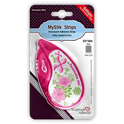 3L Scrapbook Adhesives My Stik Customizable Refillable Permanent Adhesive Strip Dispenser, 33 Feet
